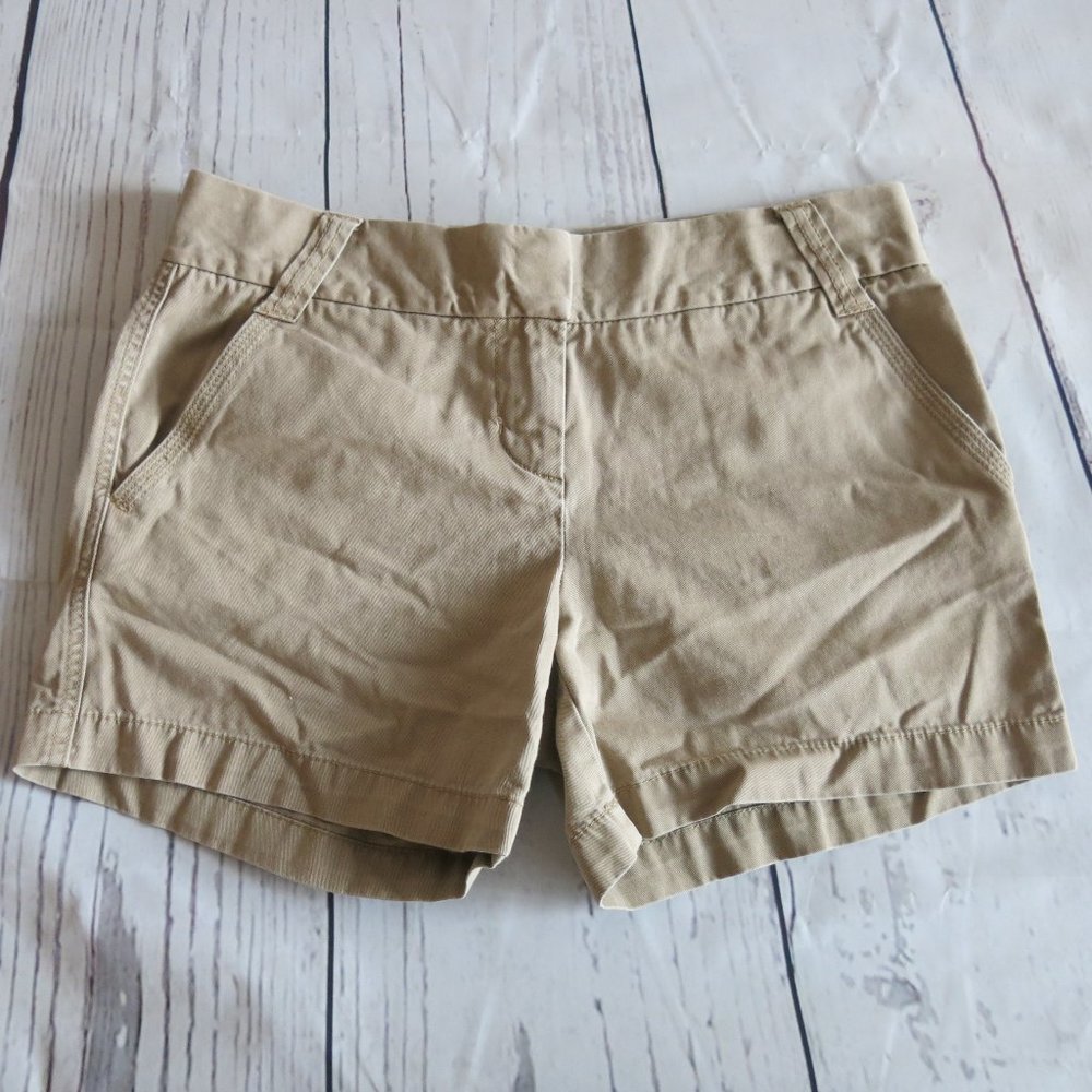 J. Crew Classic Twill Chino Weathered & Broken In City Fit Cotton Short - Size 4